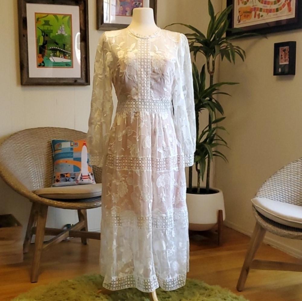 Ever new embroidered midi dress size 10